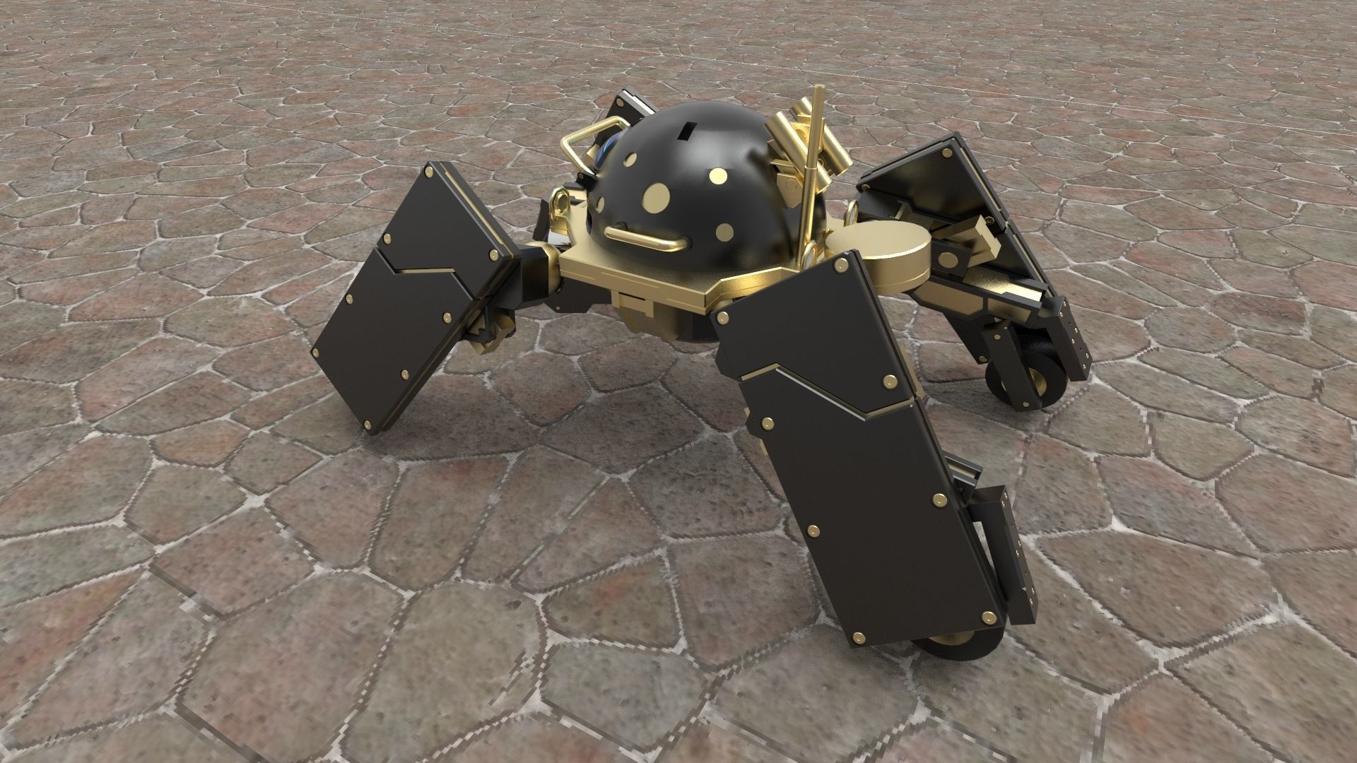 Futuristic SciFiRobot 3D model_4