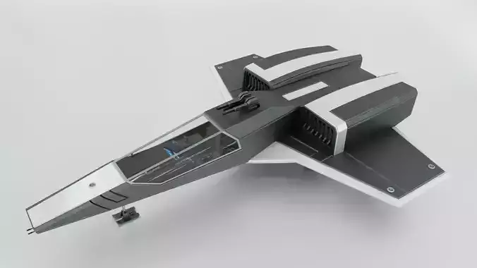 Sci Fi Fighter Jet with Interior Cockpit
