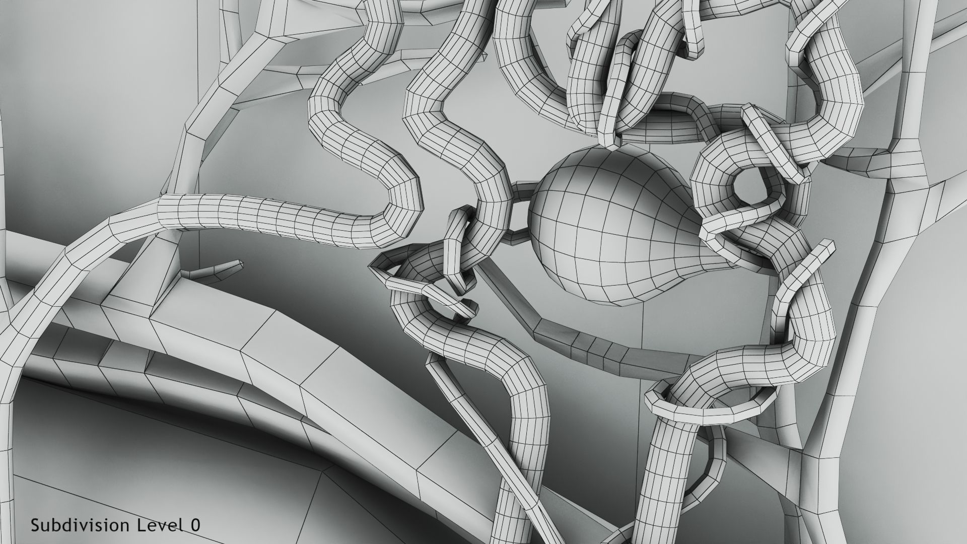 Kidney Section with Nephrons Low-poly 3D model_15