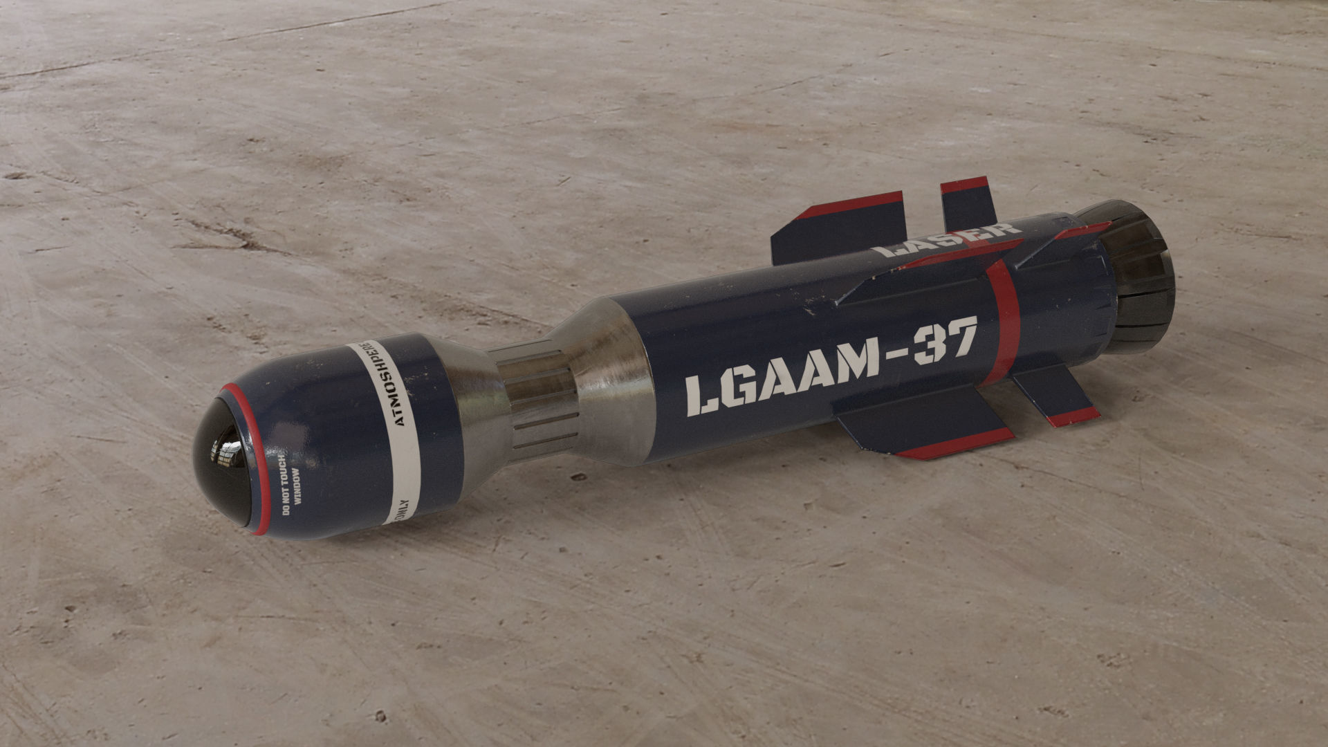 LGAAM Missile Low-poly 3D model_3