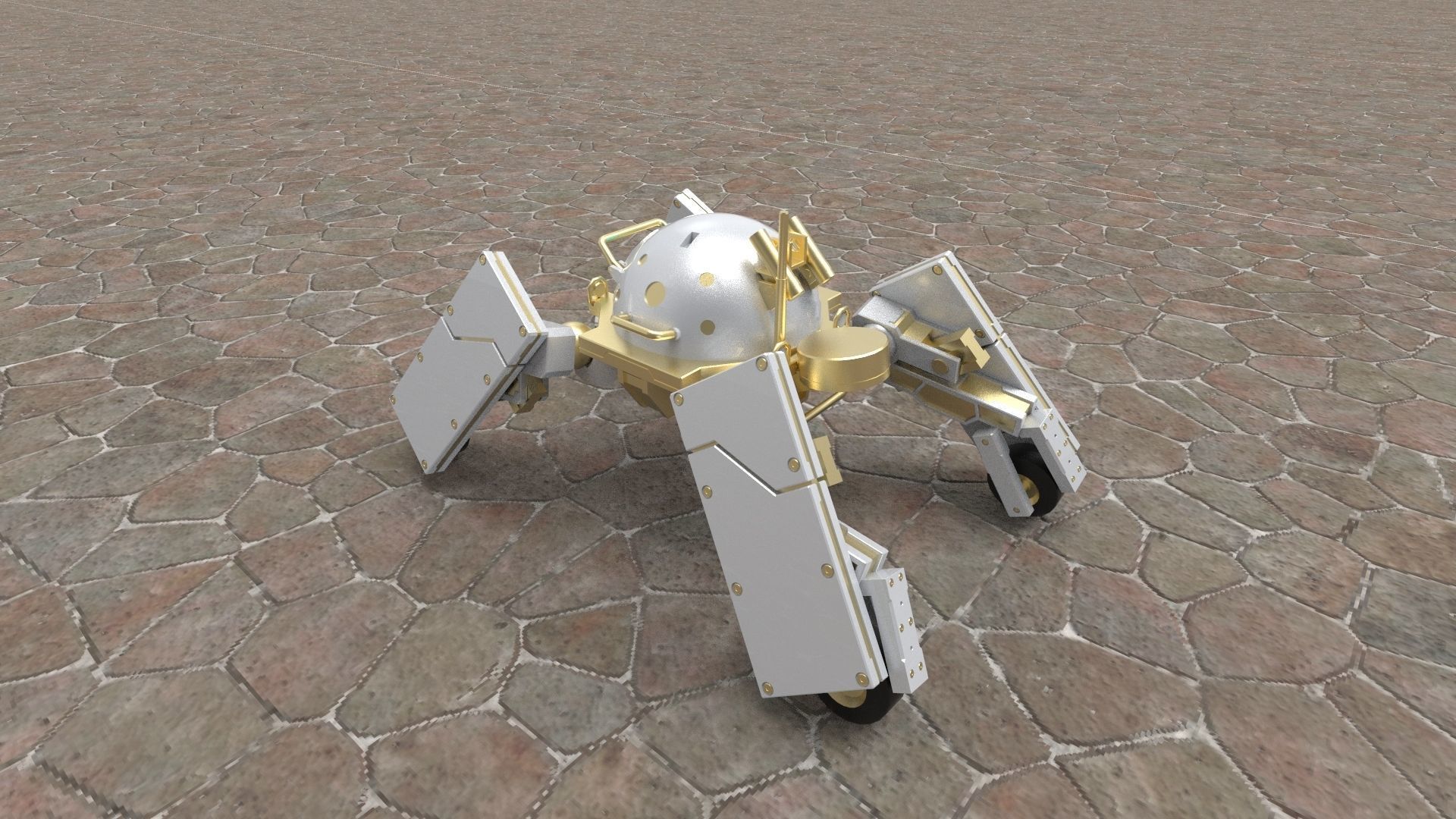 Futuristic SciFiRobot 3D model_3