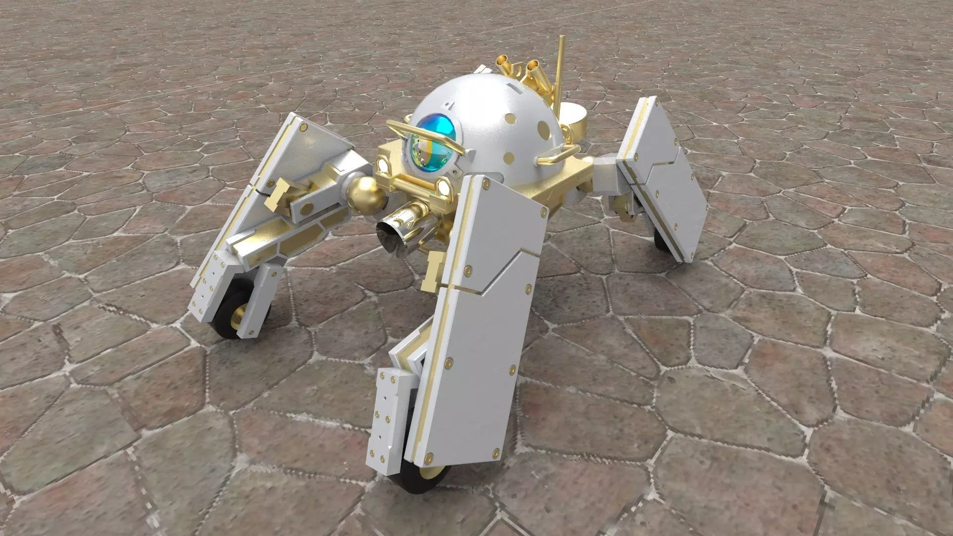 Futuristic SciFiRobot 3D model_0