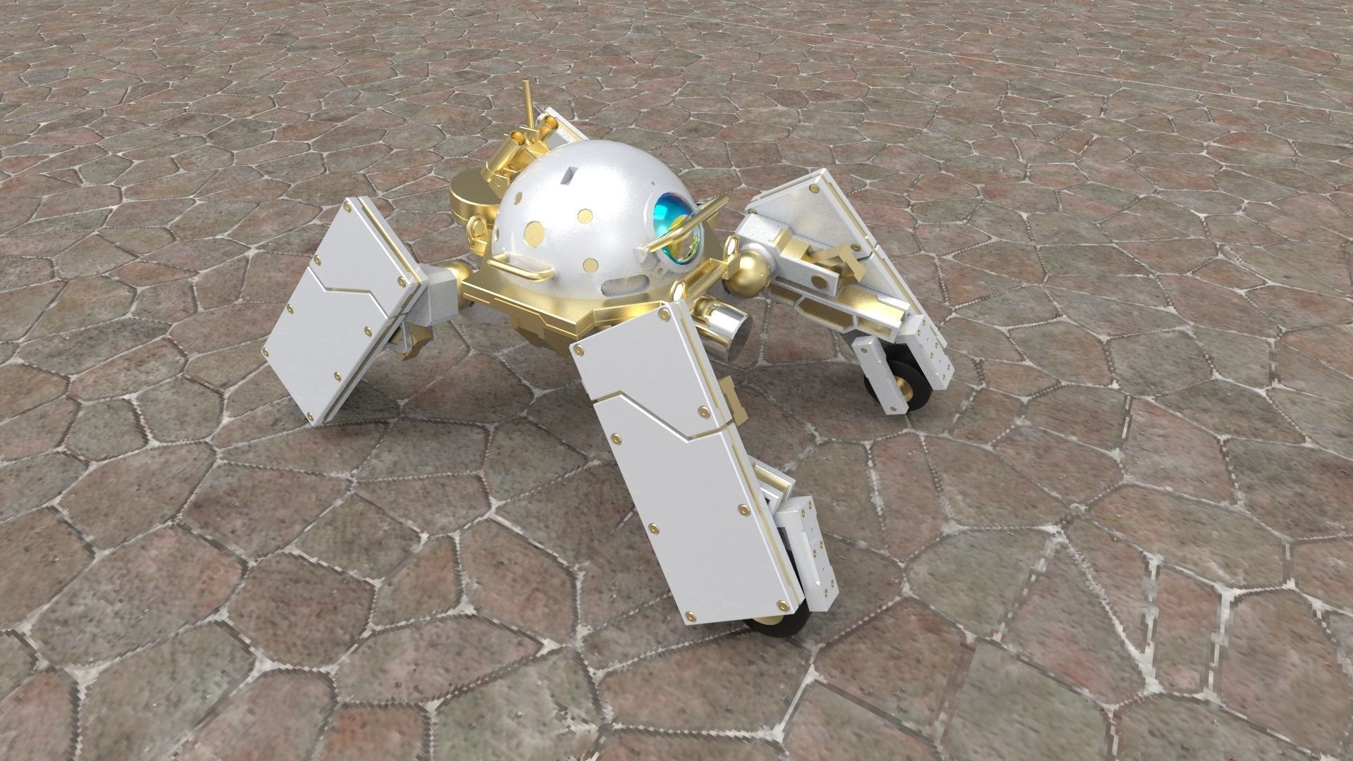 Futuristic SciFiRobot 3D model_4