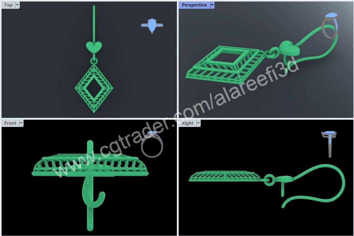 Collection 2   -12 Turkish Earrings Exclusive for the first time 3D print model_13