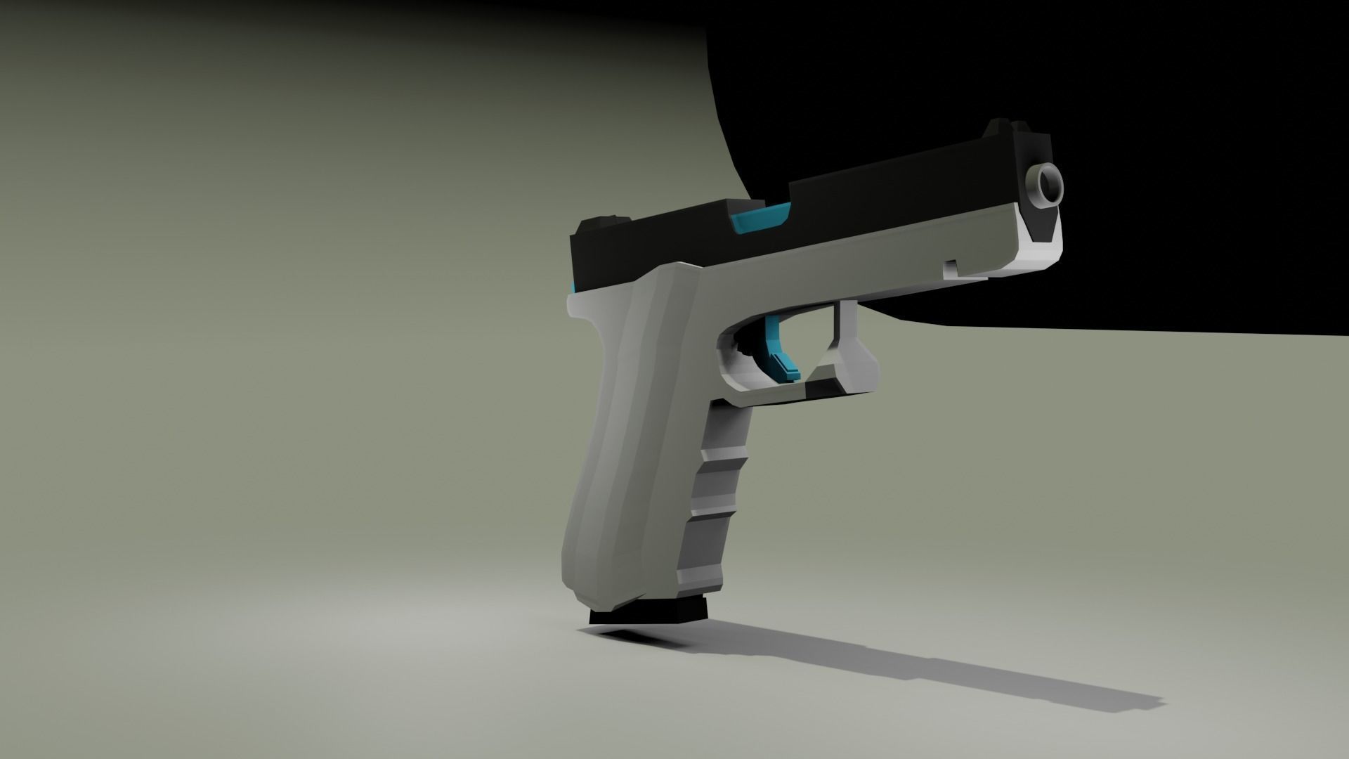 Glock gun Low-poly 3D model_1