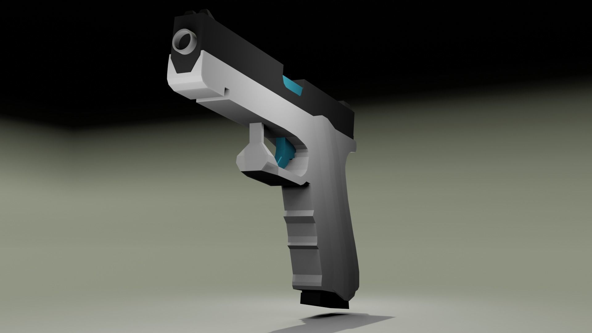 Glock gun Low-poly 3D model_3