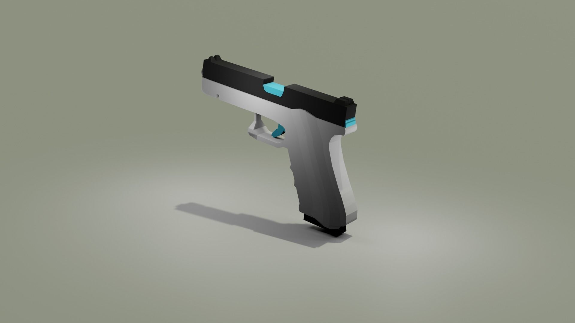 Glock gun Low-poly 3D model_4