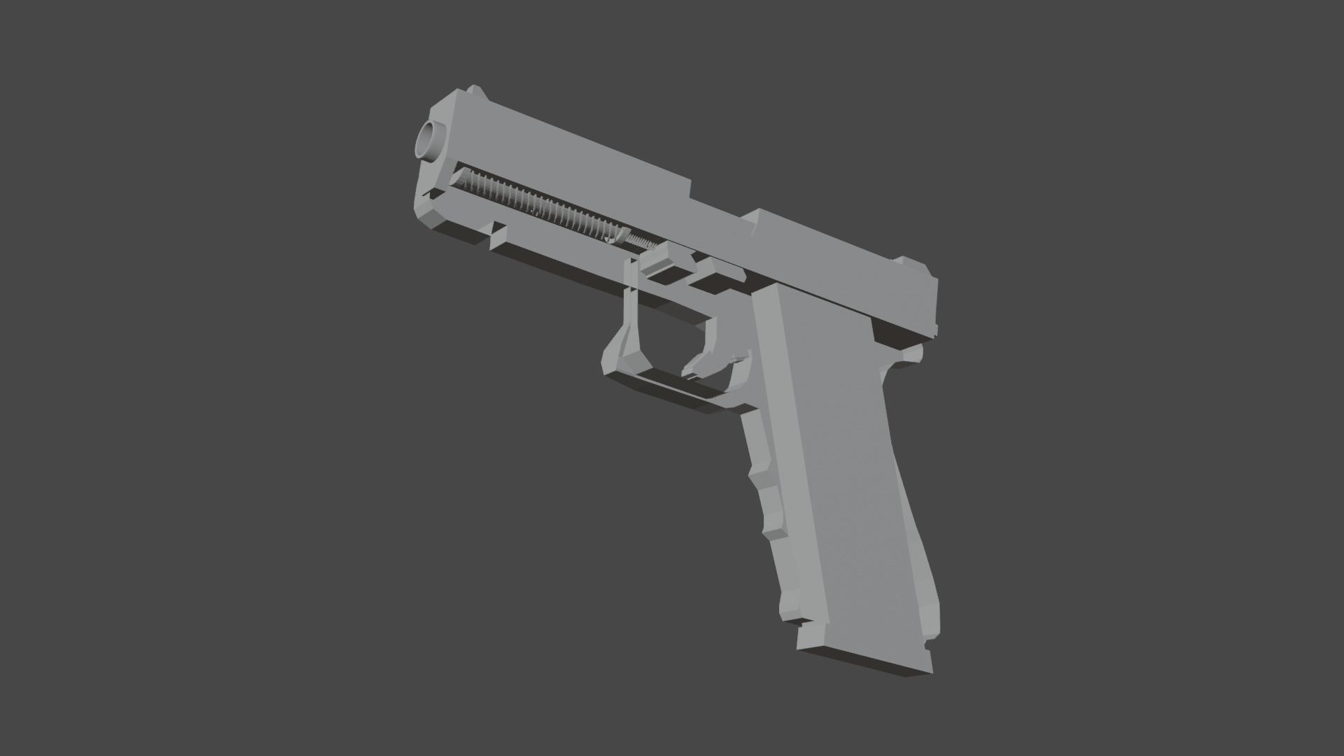 Glock gun Low-poly 3D model_8