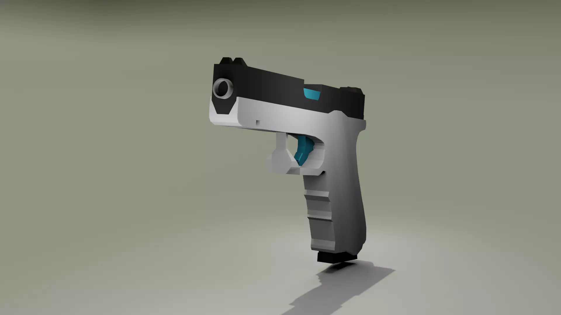 Glock gun Low-poly 3D model_0