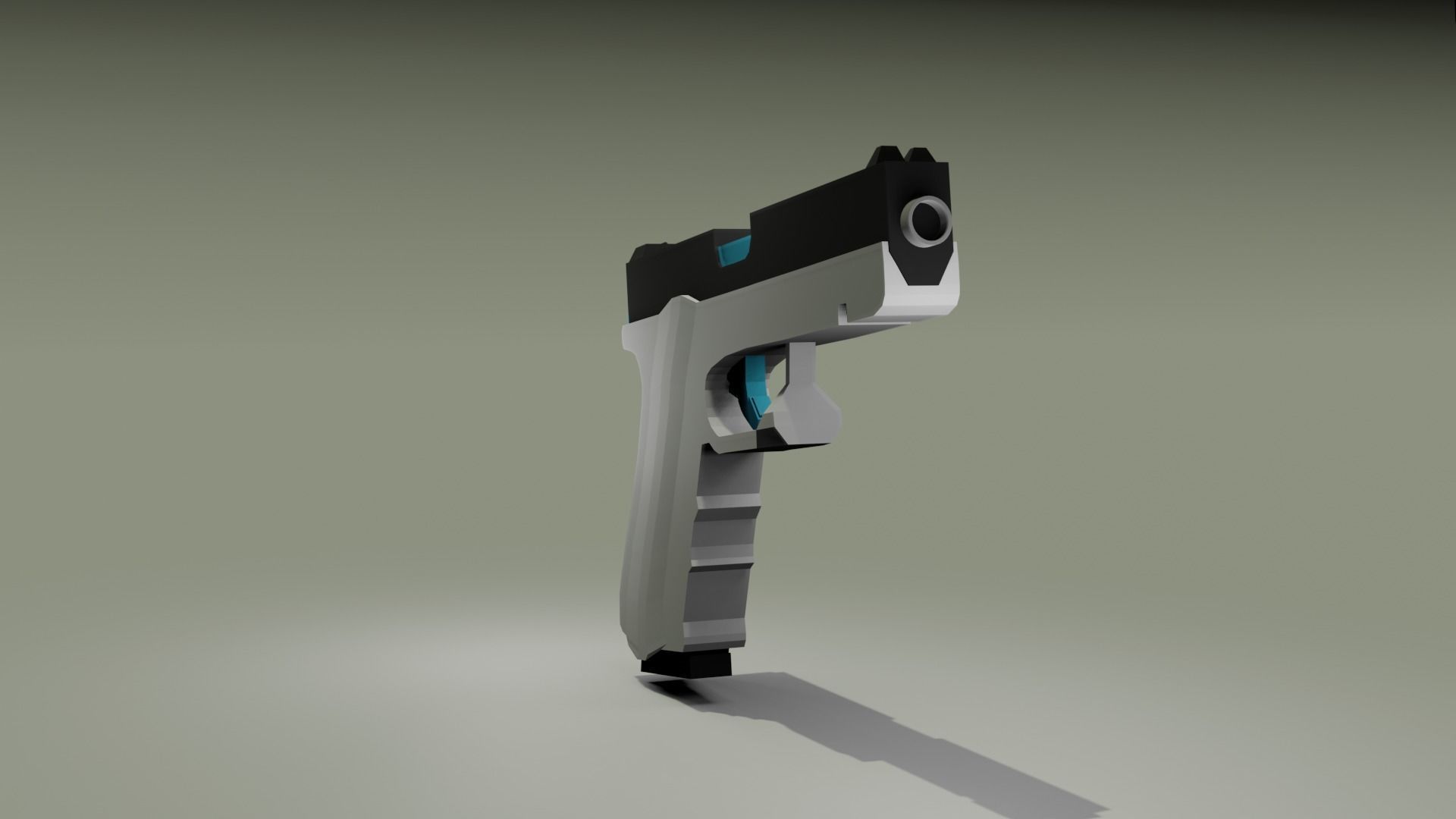 Glock gun Low-poly 3D model_5