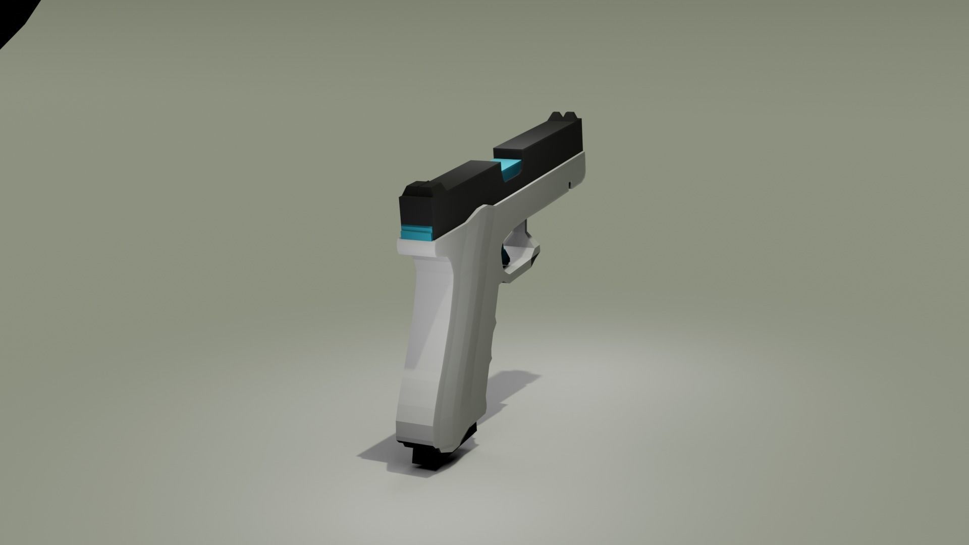 Glock gun Low-poly 3D model_2