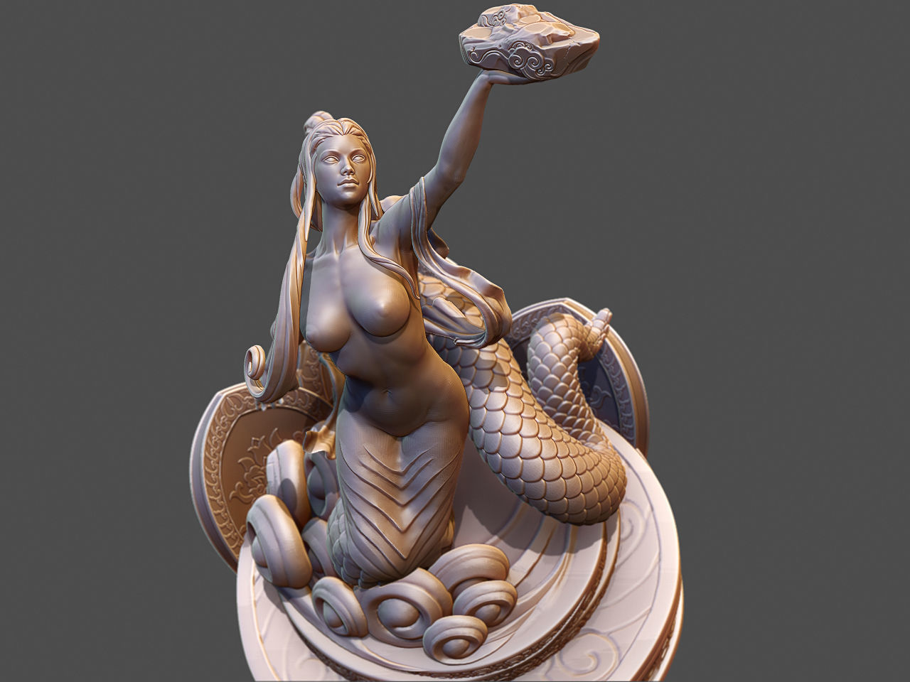  Nuwa mends the sky high model statue 3D model_6