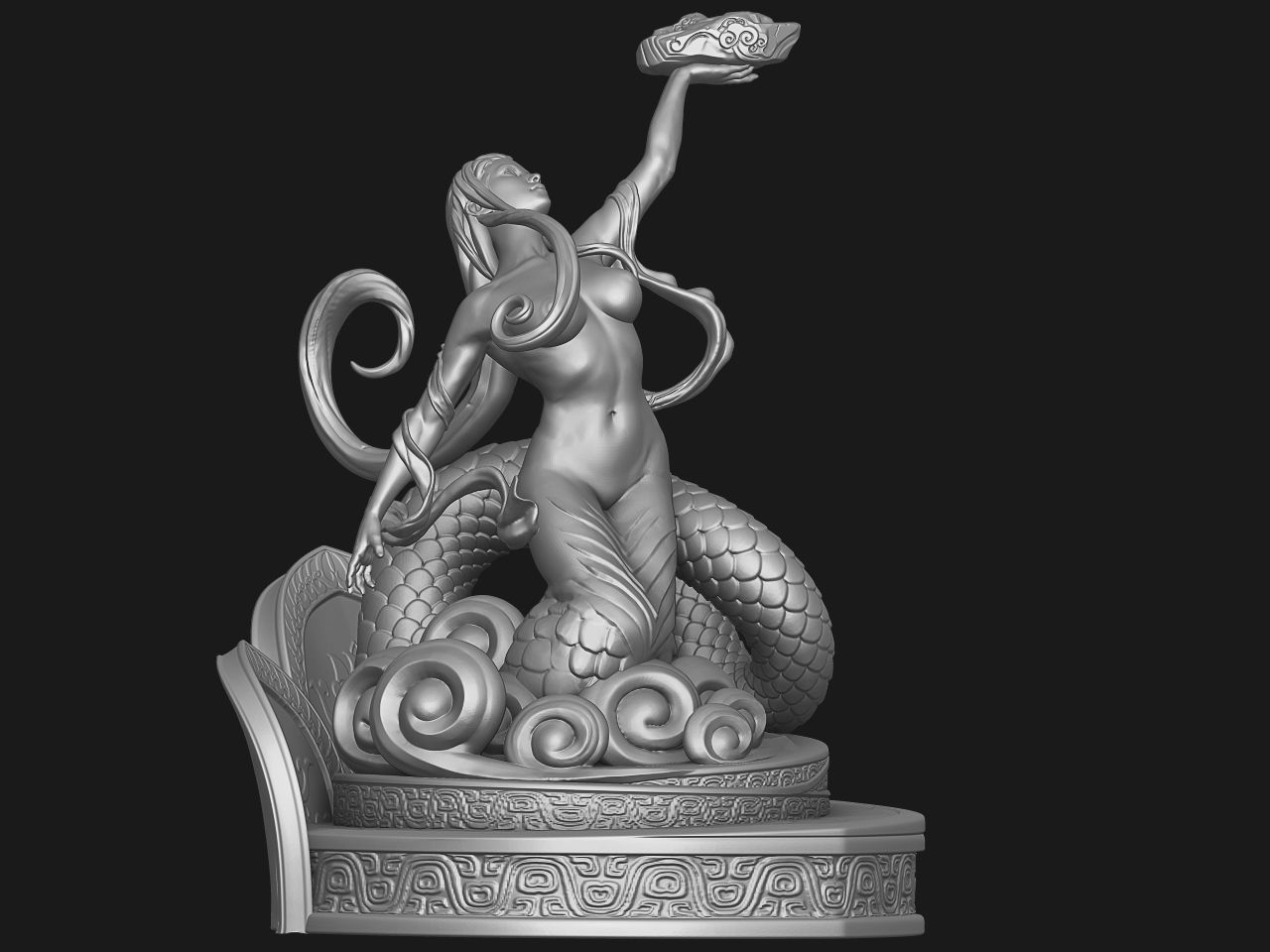  Nuwa mends the sky high model statue 3D model_10