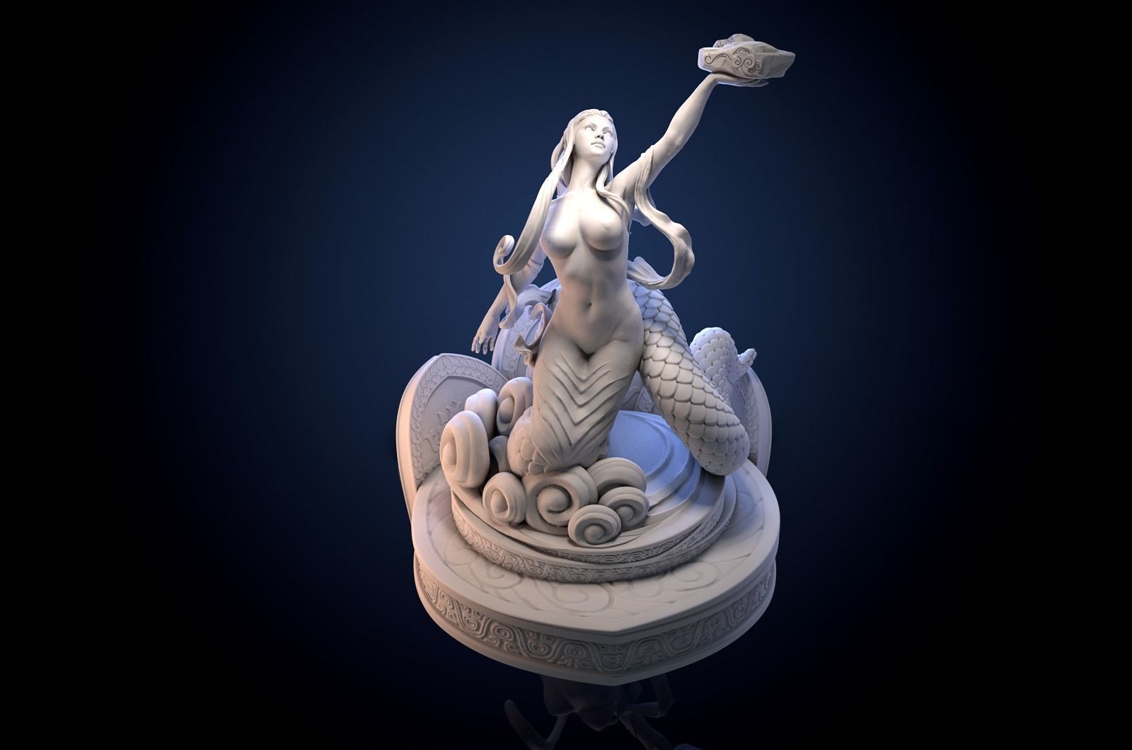  Nuwa mends the sky high model statue 3D model_16