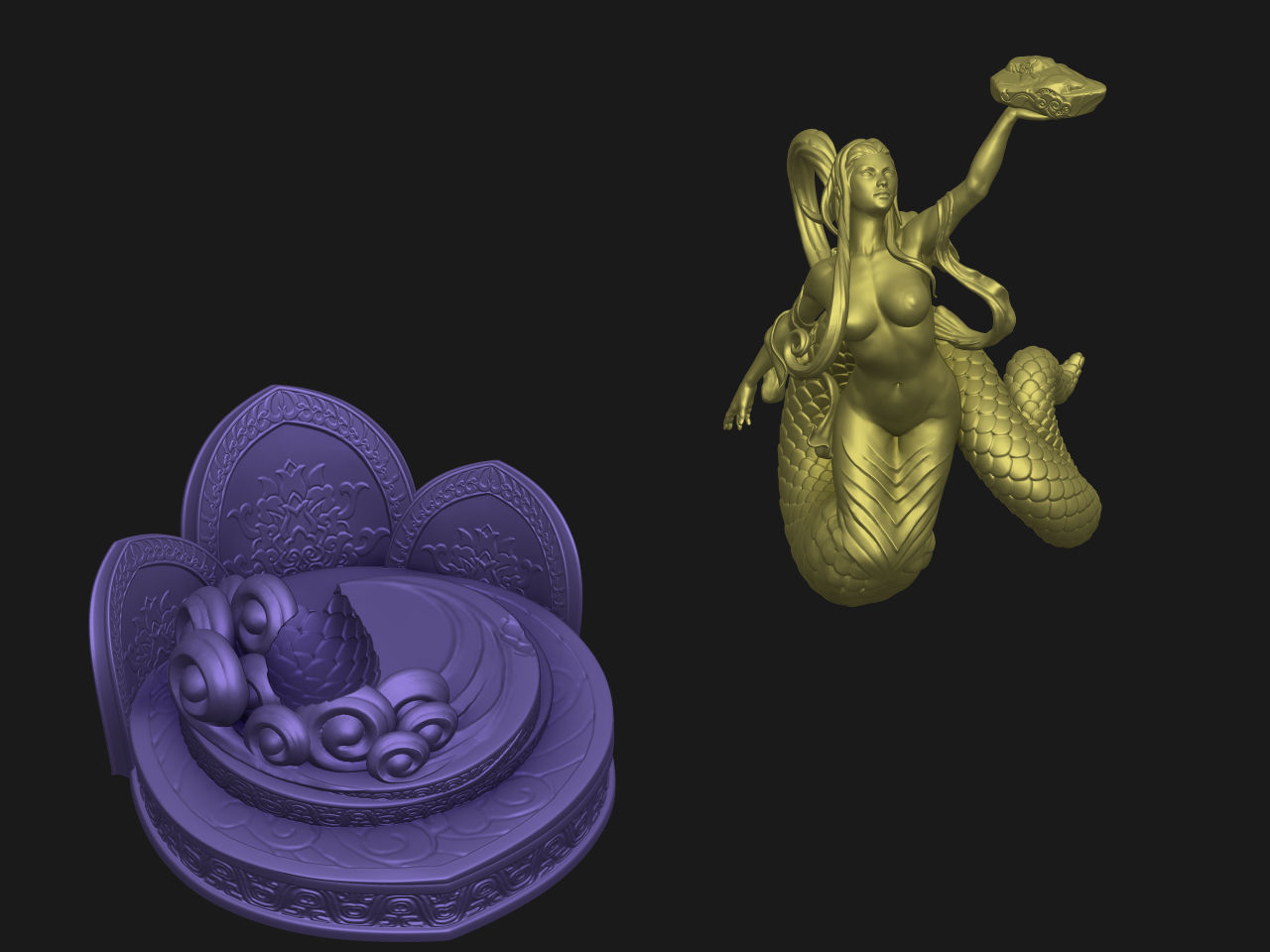  Nuwa mends the sky high model statue 3D model_12