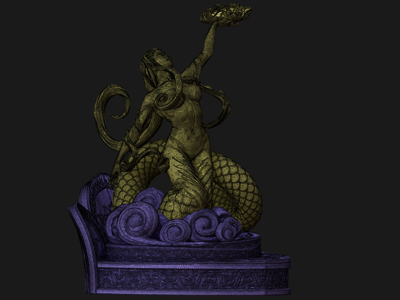  Nuwa mends the sky high model statue 3D model_11