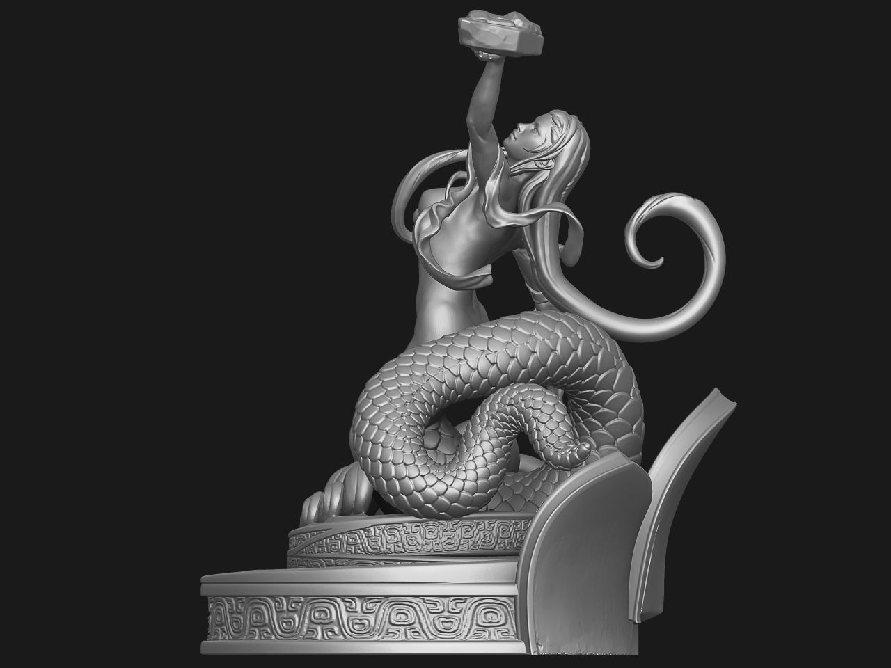  Nuwa mends the sky high model statue 3D model_8