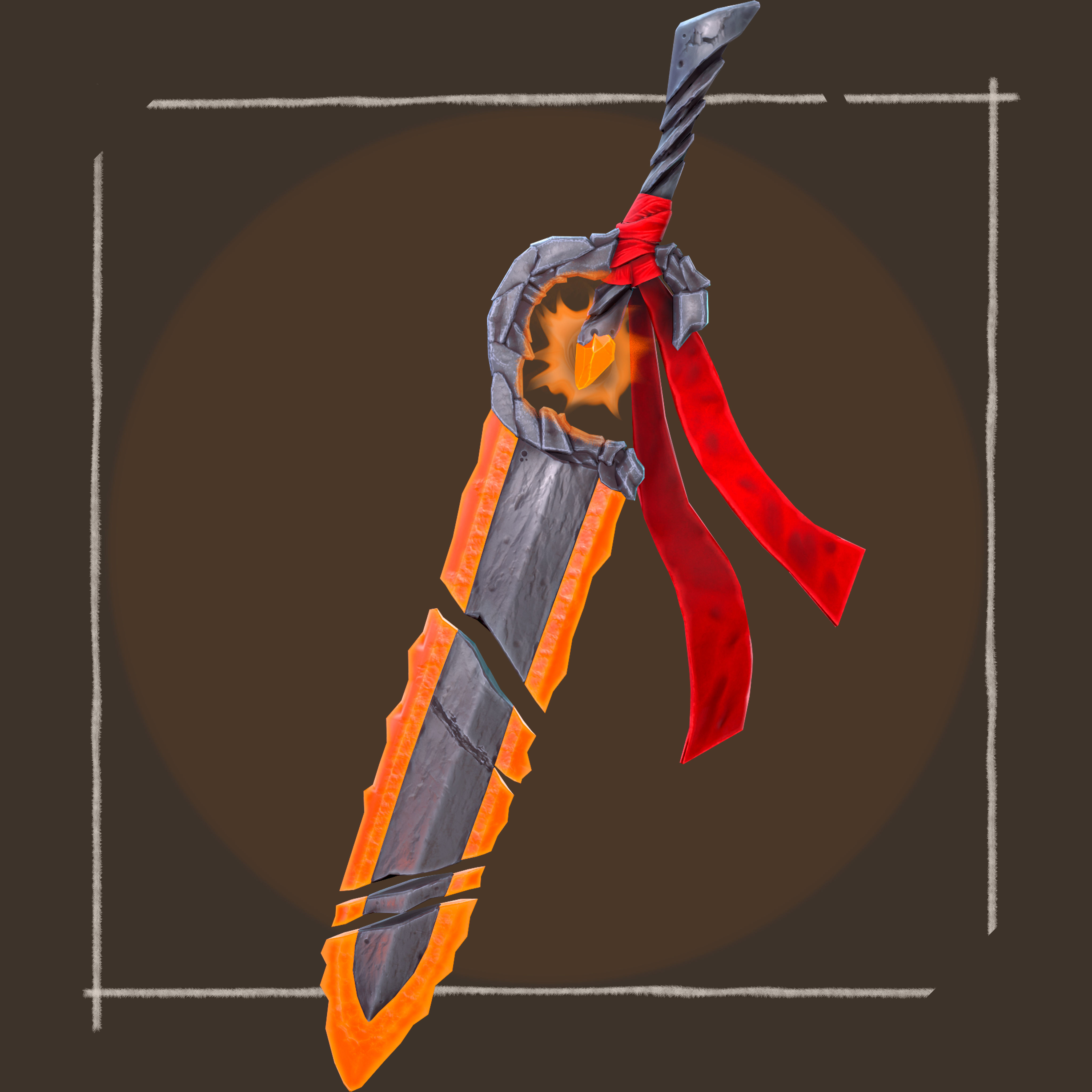 Phoenix Sword - Game Ready -  Low-poly 3D model_2
