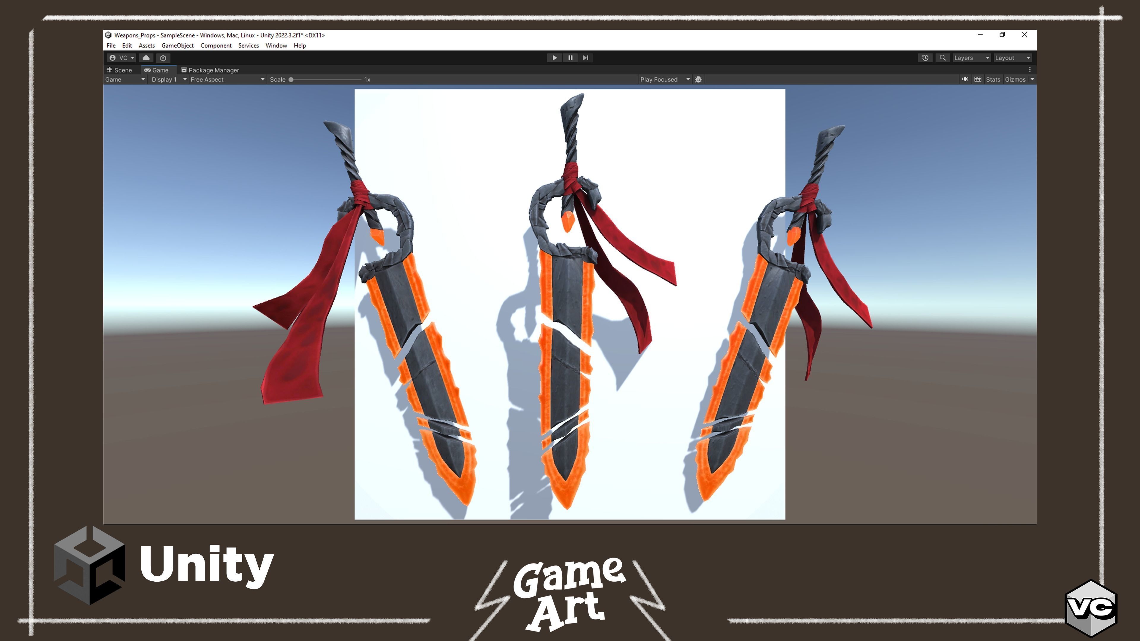 Phoenix Sword - Game Ready -  Low-poly 3D model_9
