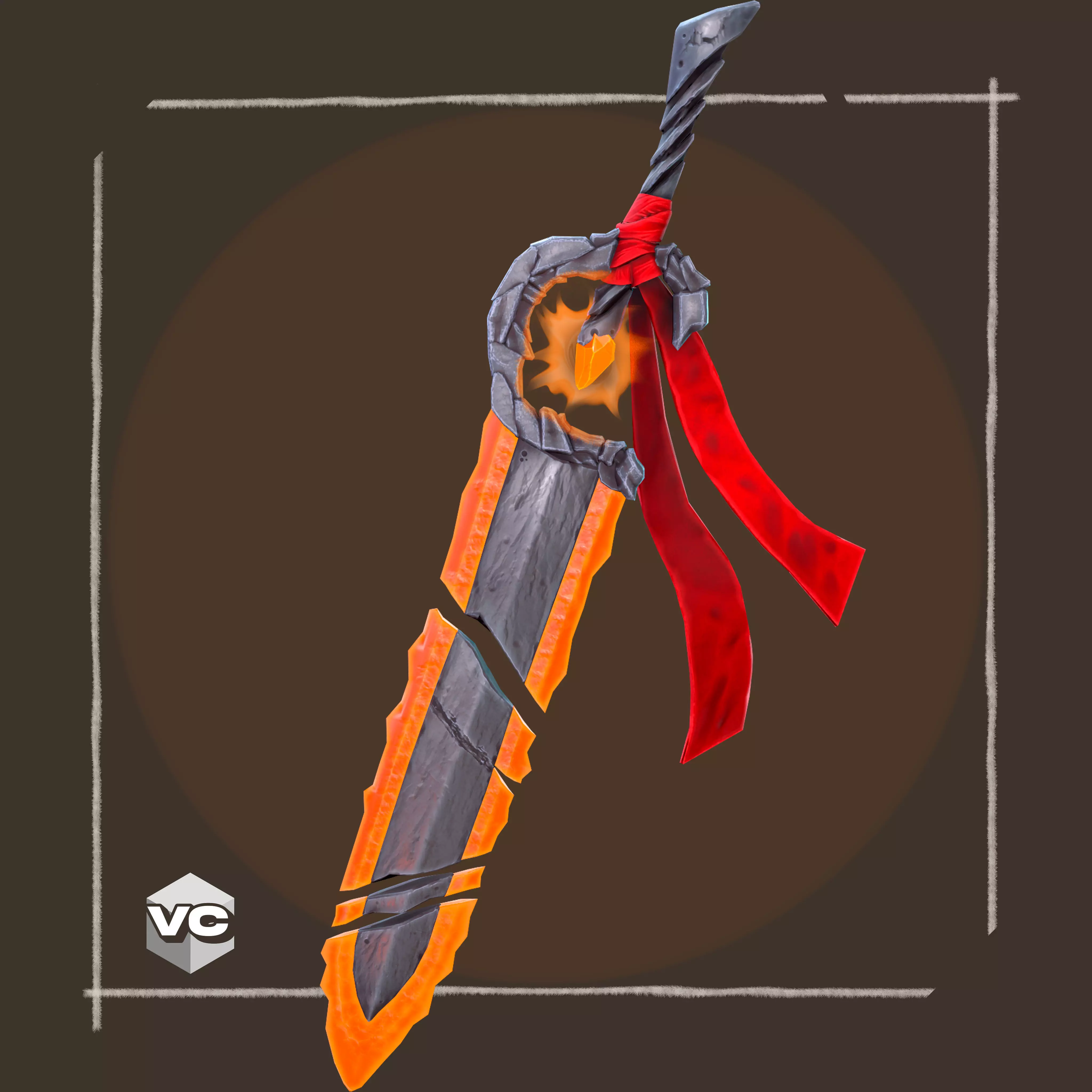 Phoenix Sword - Game Ready -  Low-poly 3D model_0