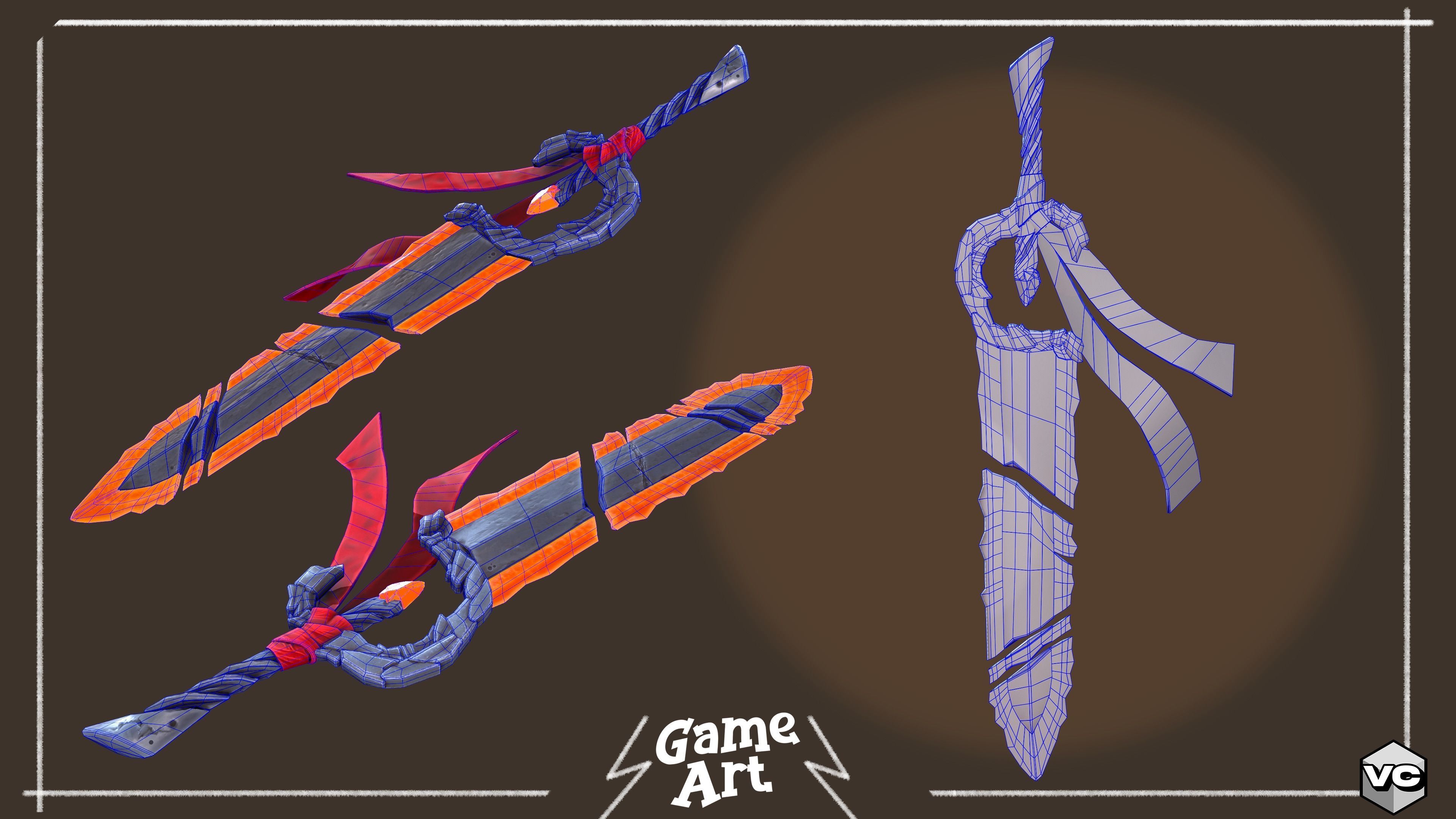 Phoenix Sword - Game Ready -  Low-poly 3D model_6