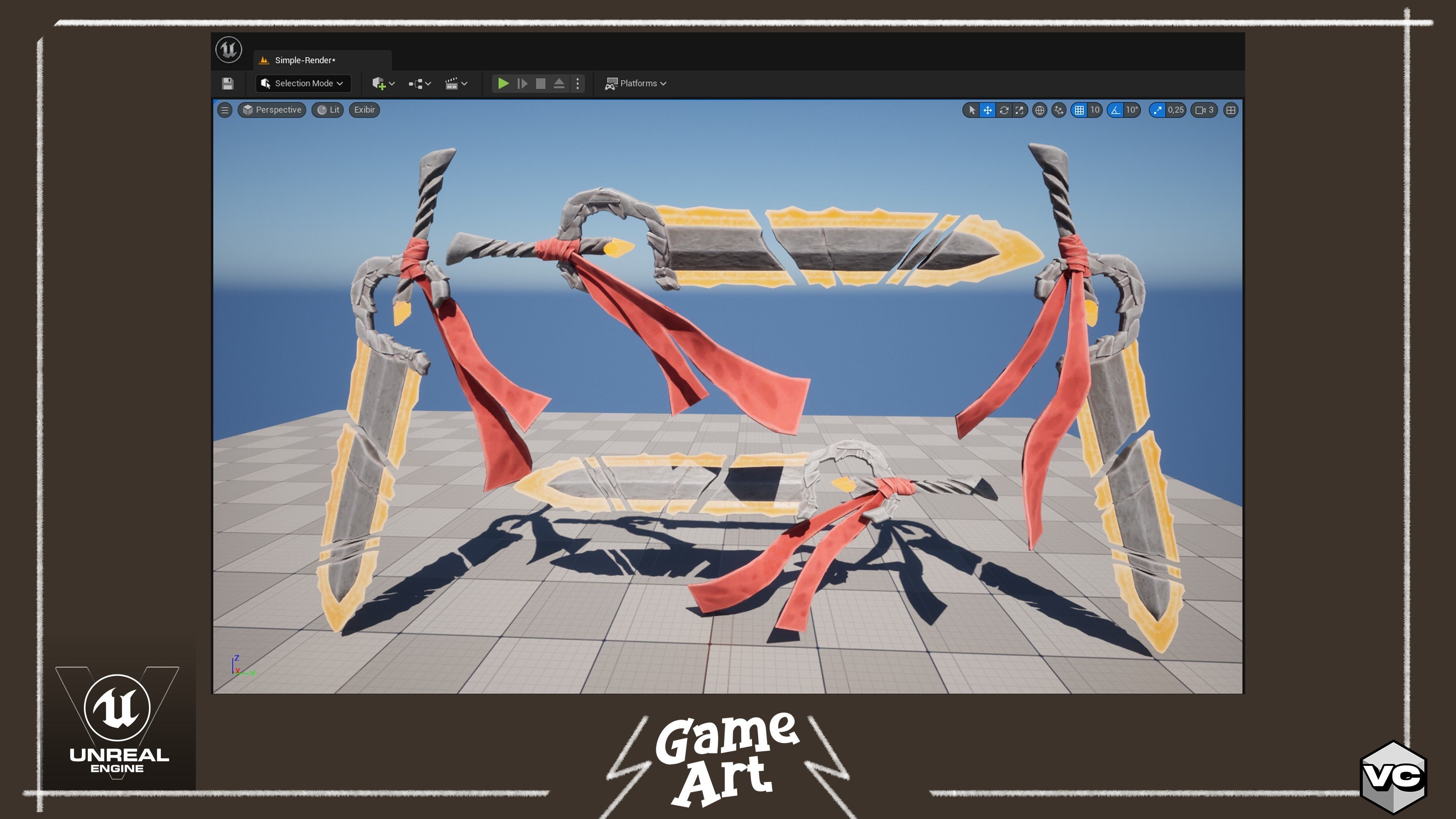 Phoenix Sword - Game Ready -  Low-poly 3D model_10