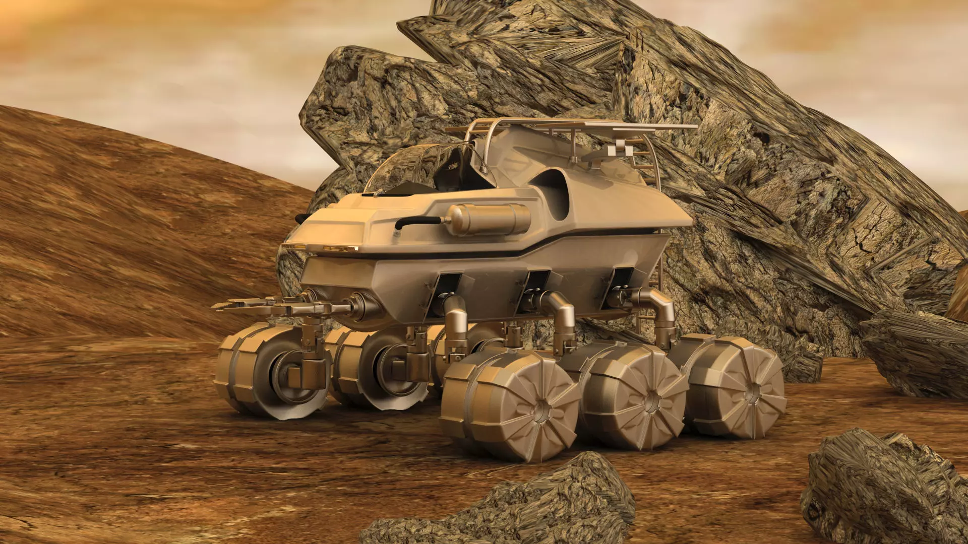 Futuristic Mars Rover 3D model_0