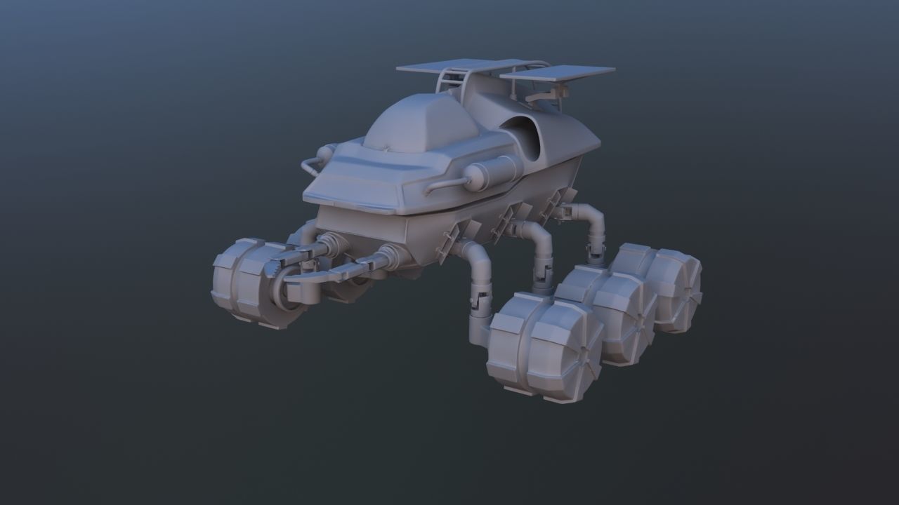 Futuristic Mars Rover 3D model_16