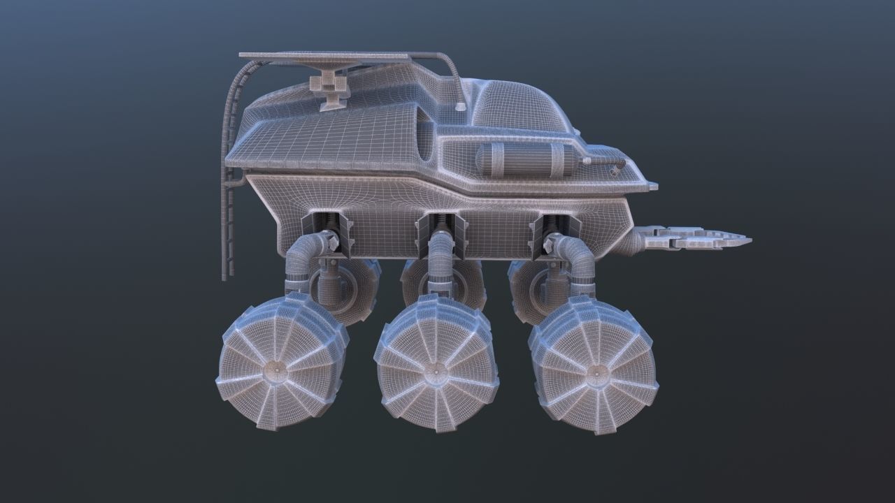 Futuristic Mars Rover 3D model_32