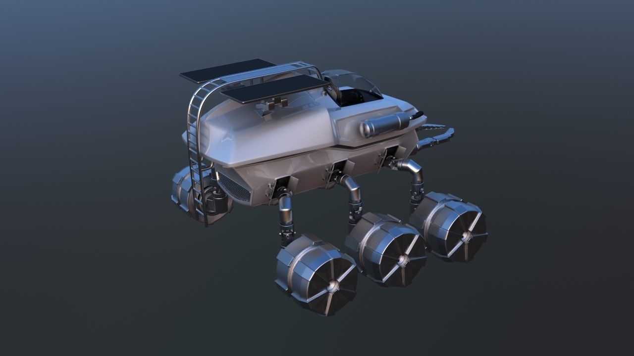 Futuristic Mars Rover 3D model_9