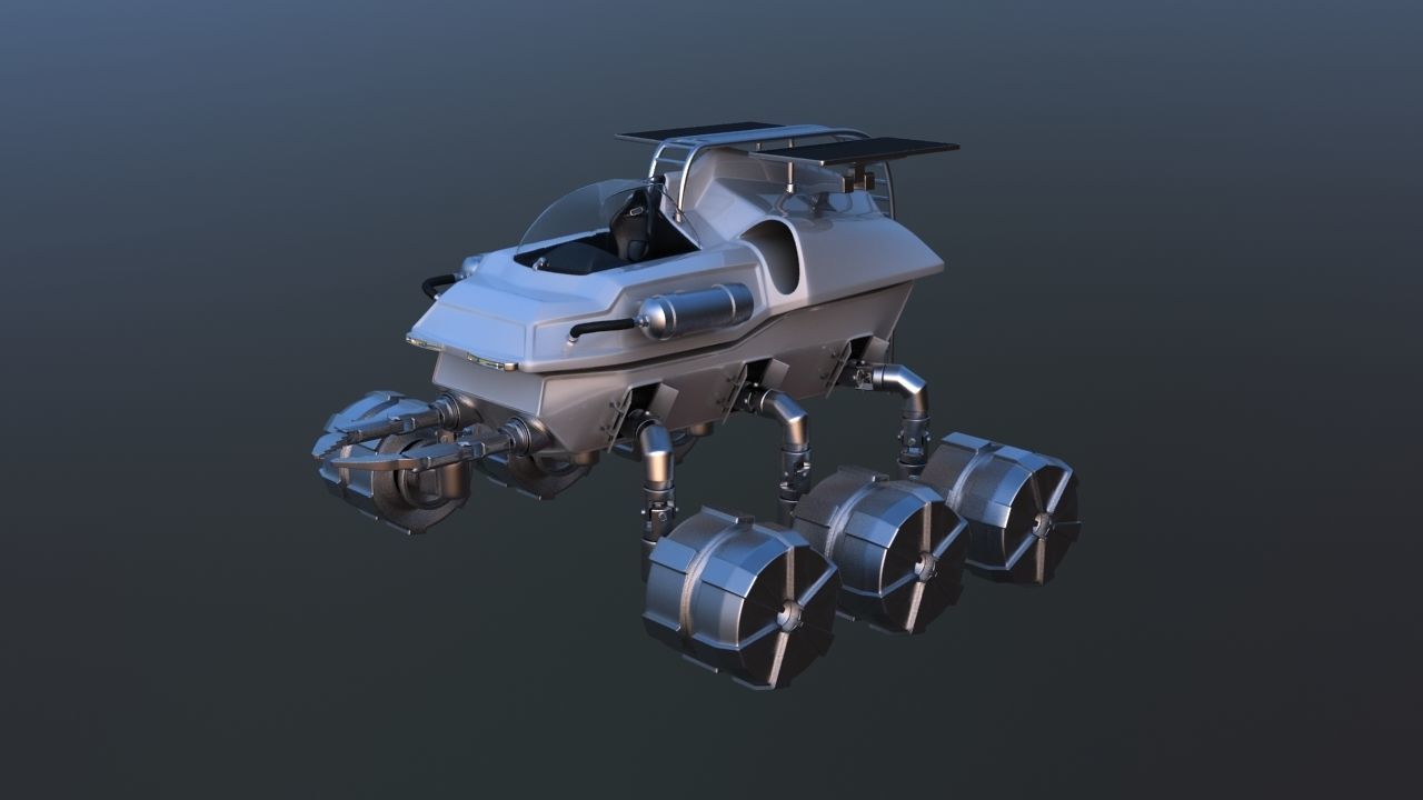 Futuristic Mars Rover 3D model_5