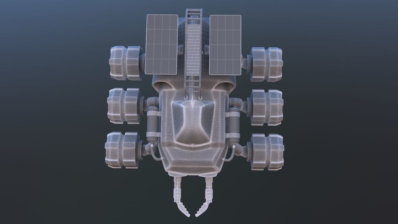 Futuristic Mars Rover 3D model_35