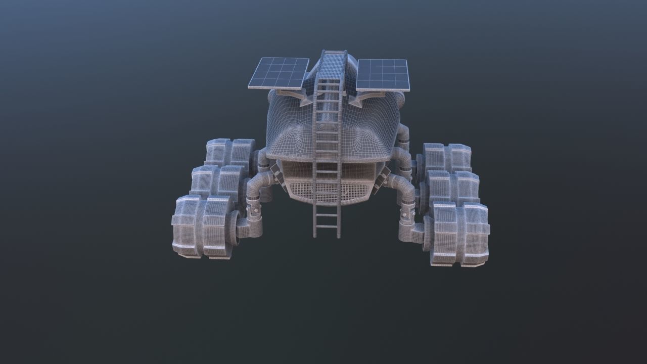 Futuristic Mars Rover 3D model_31