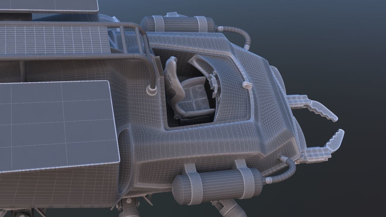 Futuristic Mars Rover 3D model_38