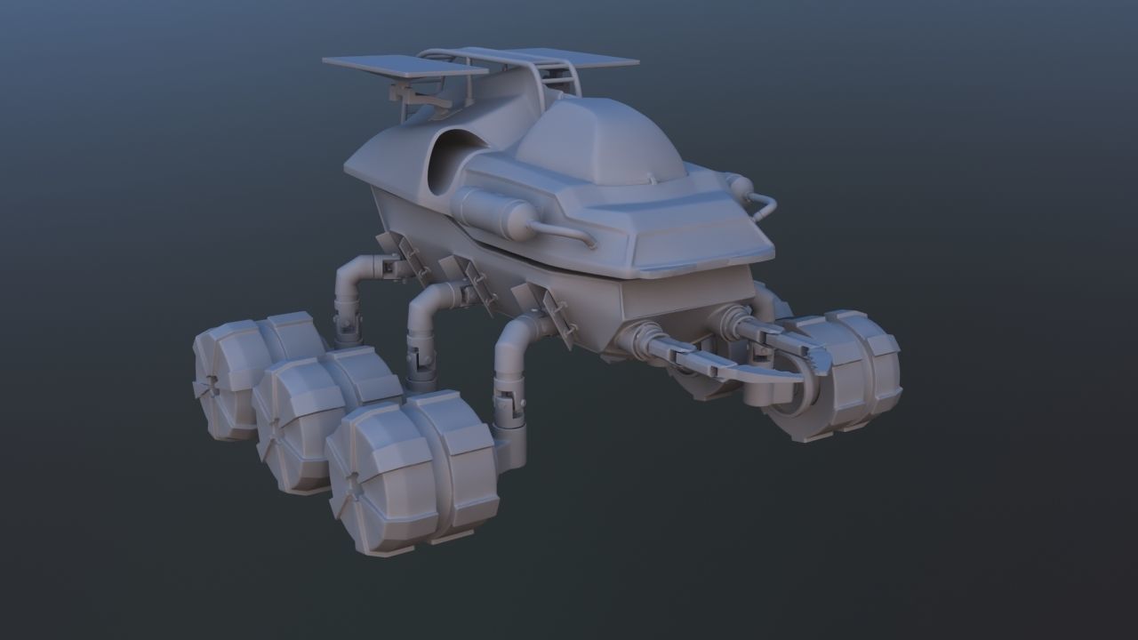Futuristic Mars Rover 3D model_21