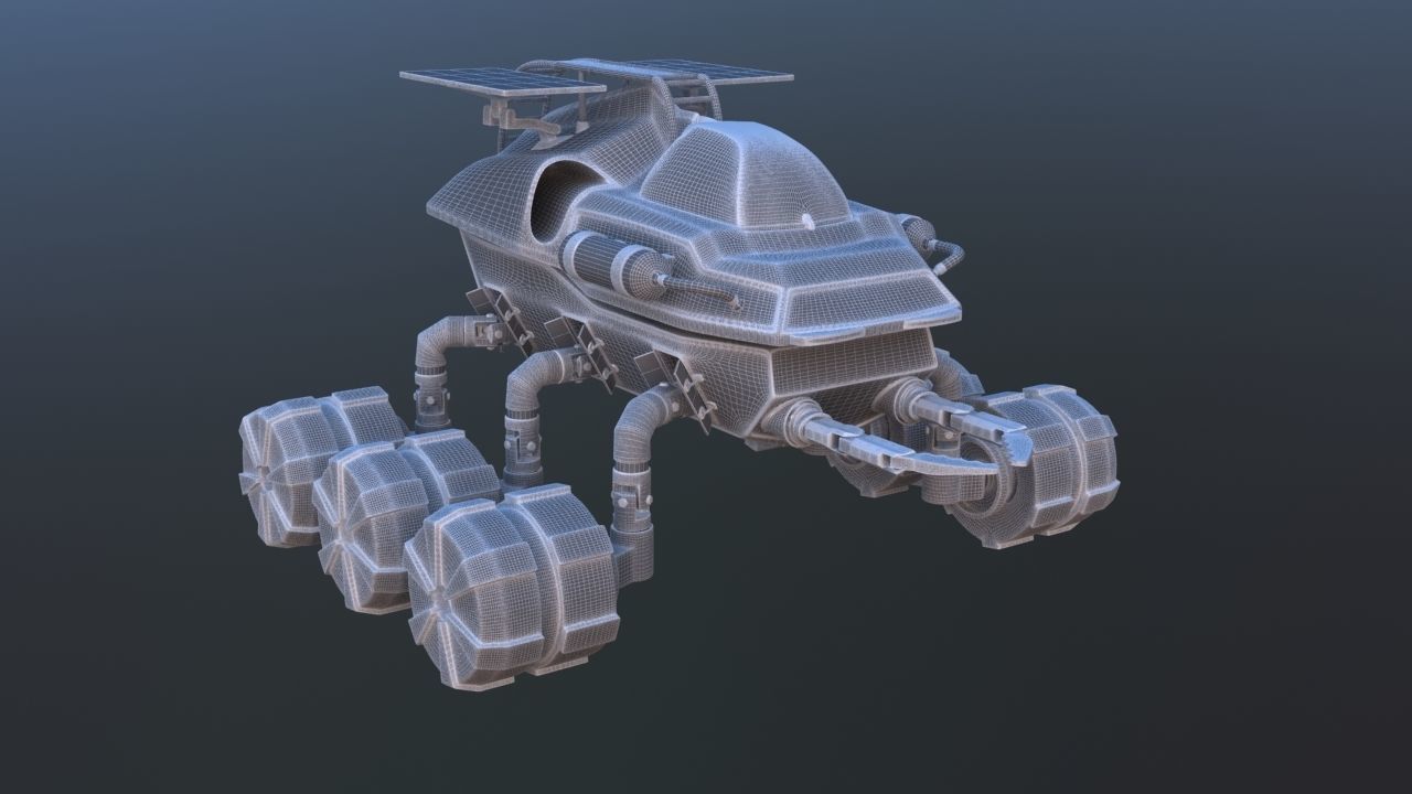 Futuristic Mars Rover 3D model_33
