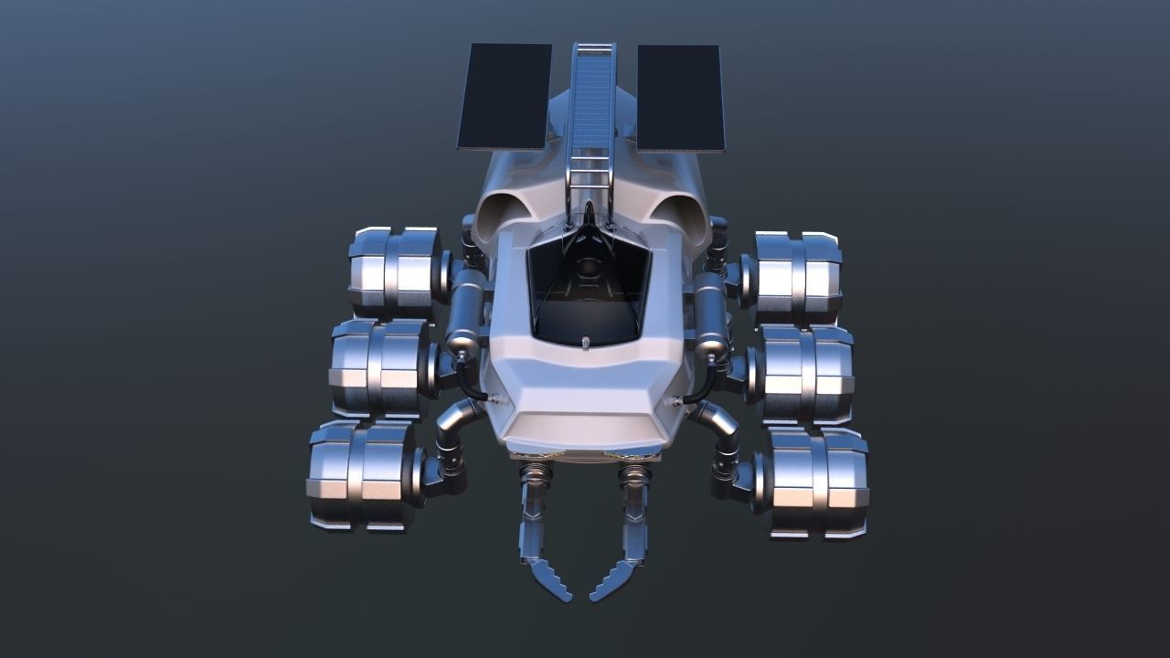 Futuristic Mars Rover 3D model_12