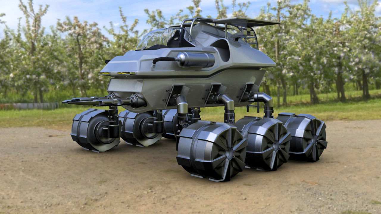 Futuristic Mars Rover 3D model_1