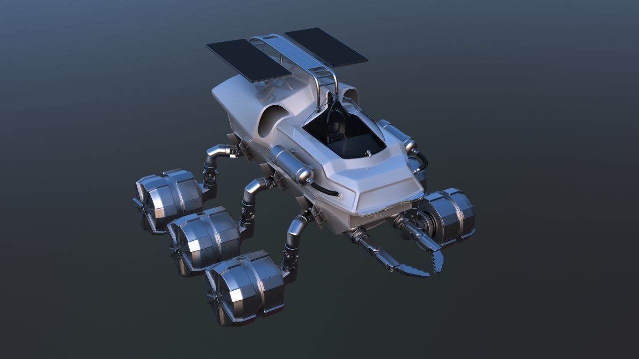 Futuristic Mars Rover 3D model_11