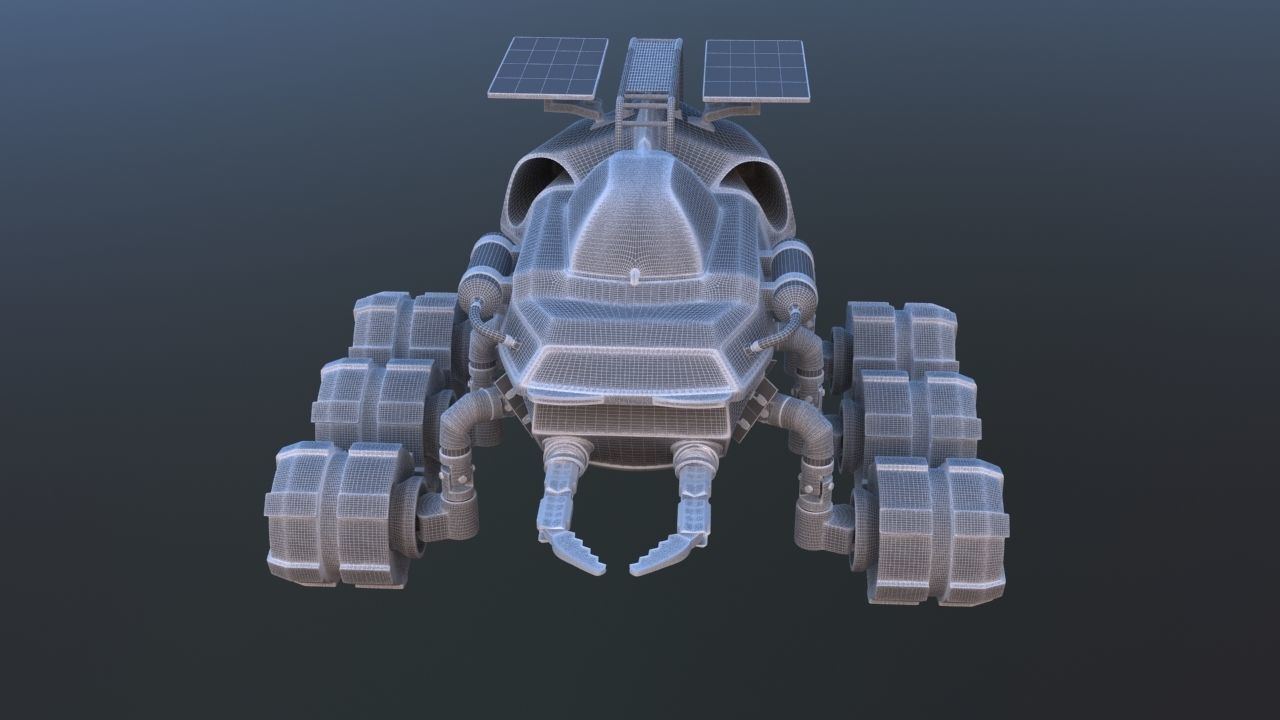 Futuristic Mars Rover 3D model_34