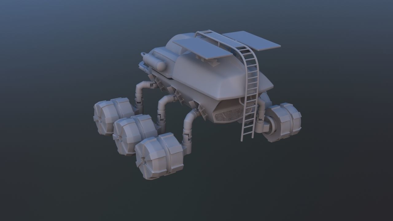 Futuristic Mars Rover 3D model_18