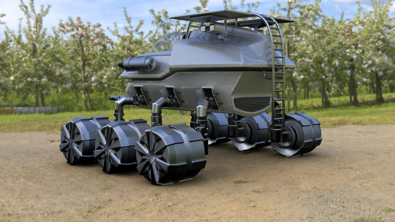 Futuristic Mars Rover 3D model_3