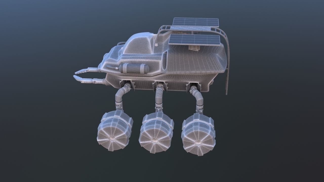 Futuristic Mars Rover 3D model_29