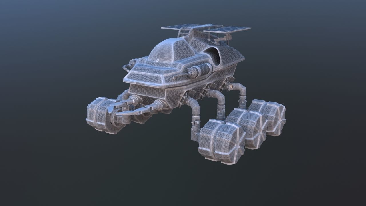 Futuristic Mars Rover 3D model_28