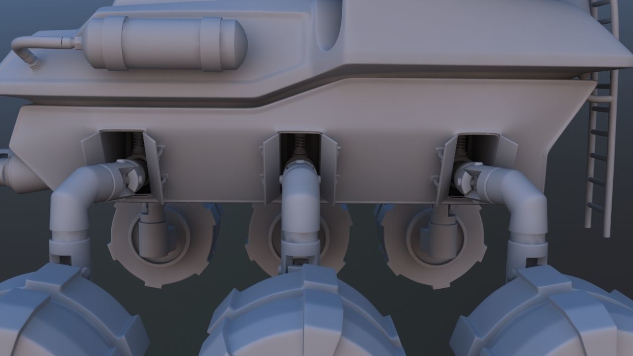 Futuristic Mars Rover 3D model_26