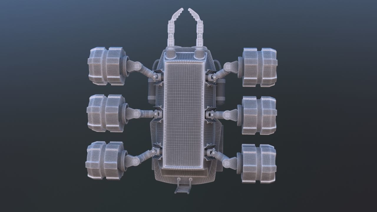 Futuristic Mars Rover 3D model_36