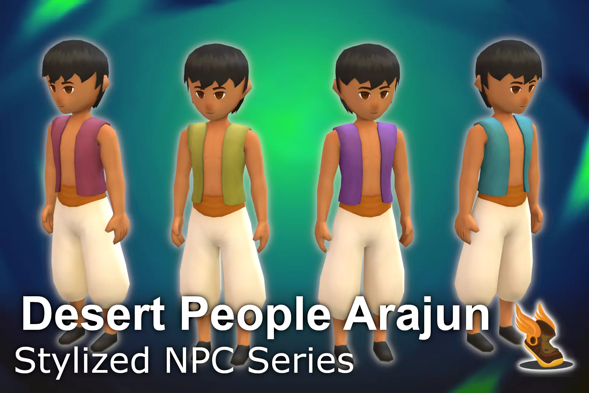 Stylized NPC - Desert People Arajun Low-poly 3D model_0
