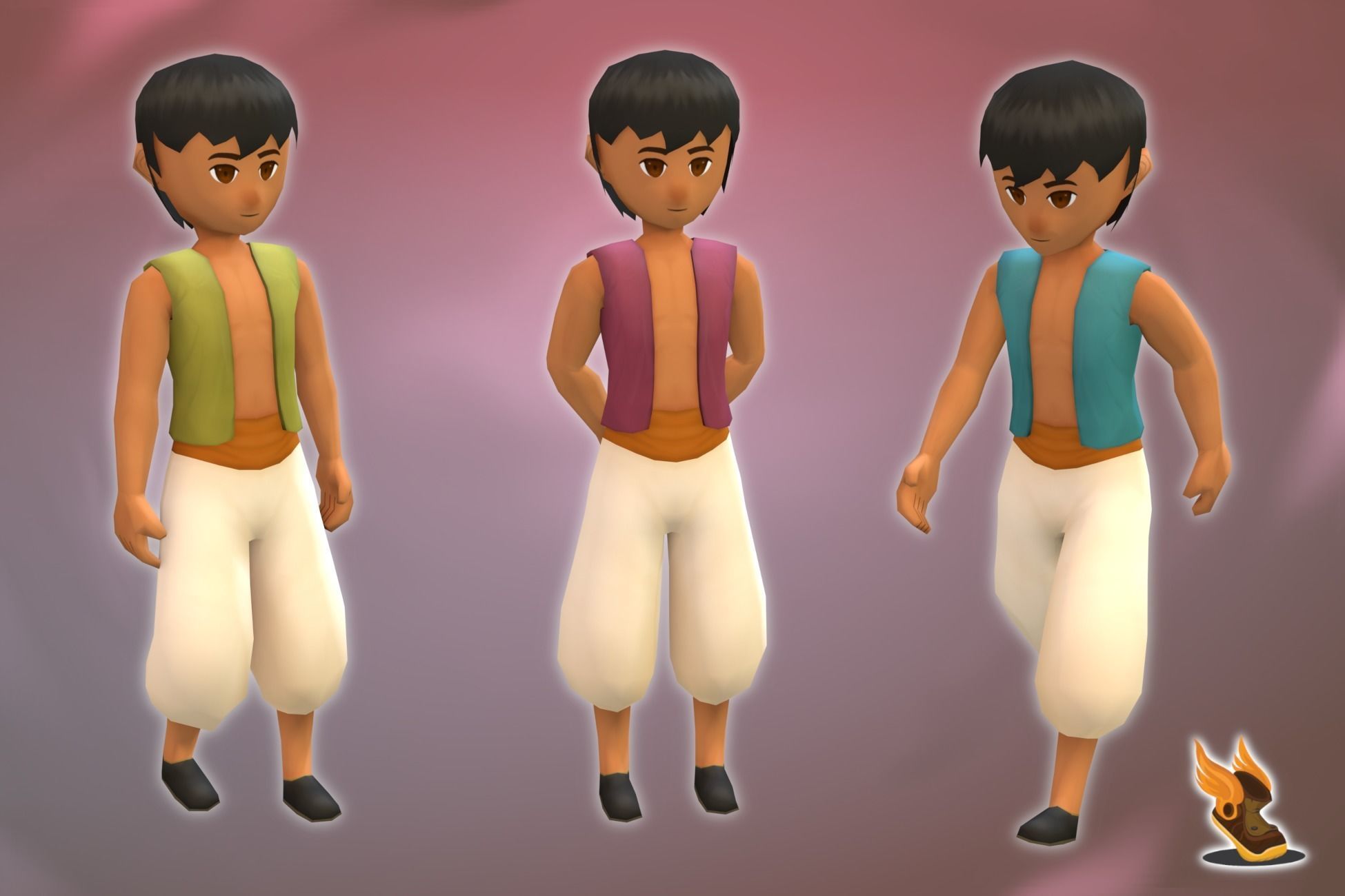 Stylized NPC - Desert People Arajun Low-poly 3D model_3