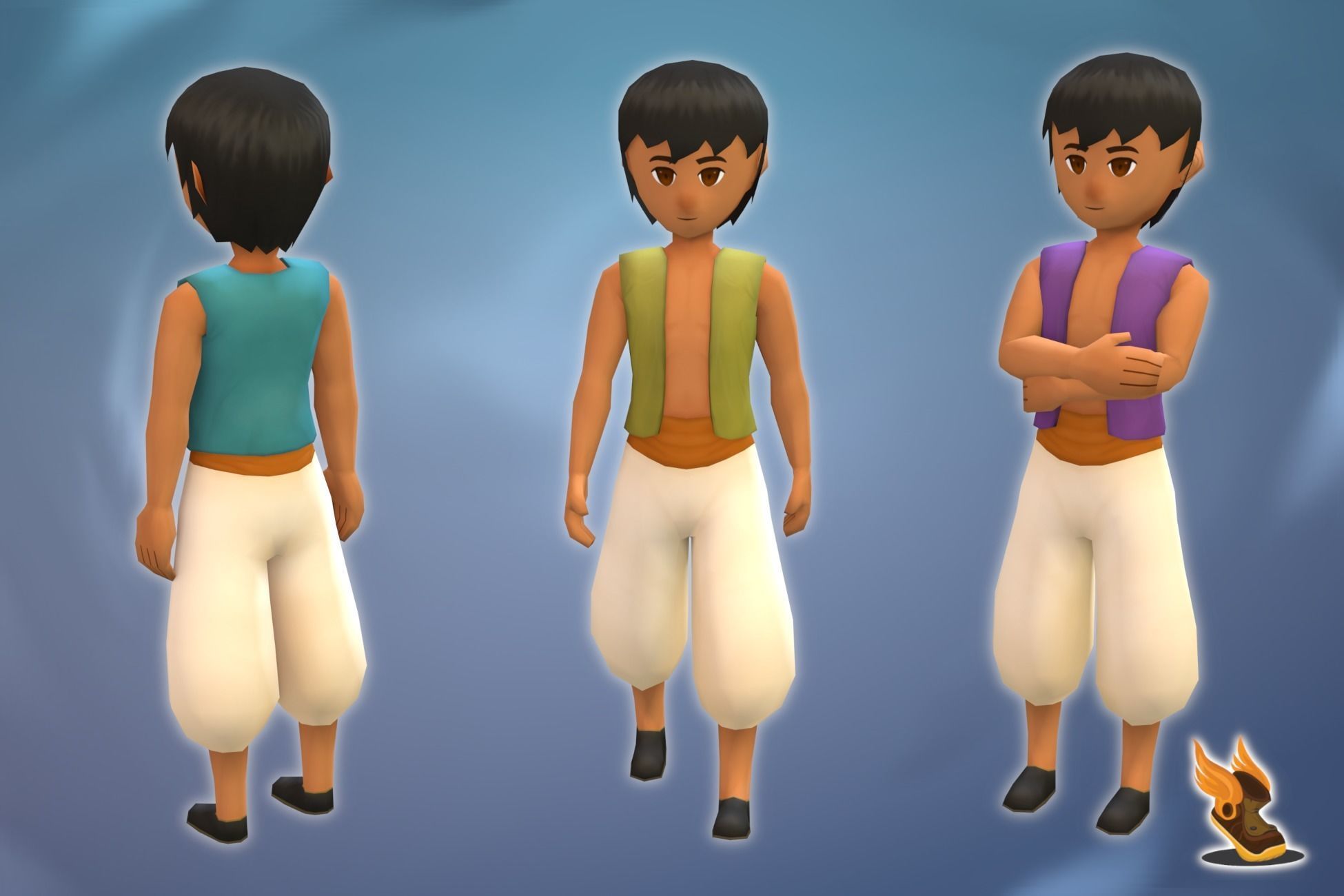 Stylized NPC - Desert People Arajun Low-poly 3D model_2