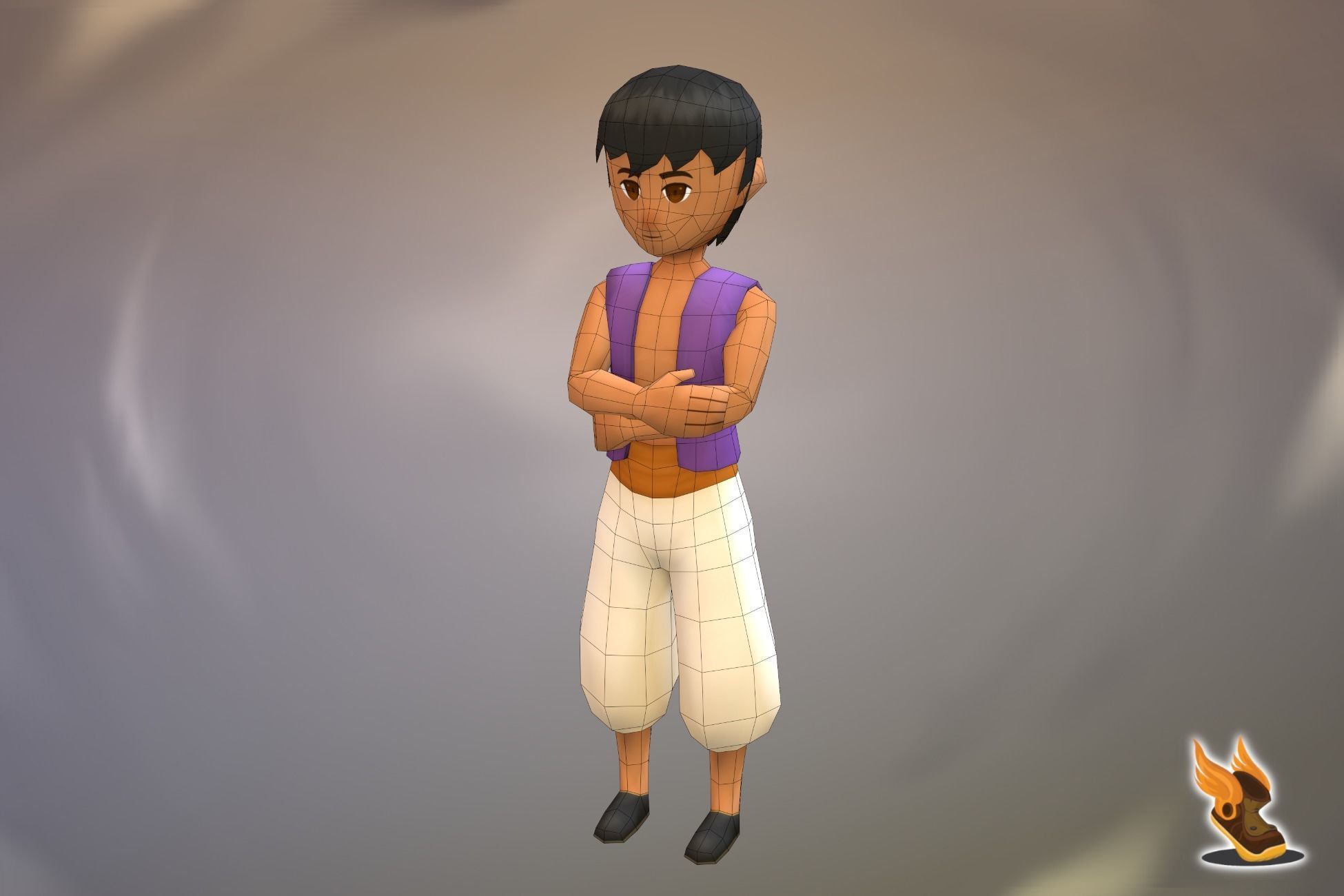 Stylized NPC - Desert People Arajun Low-poly 3D model_4